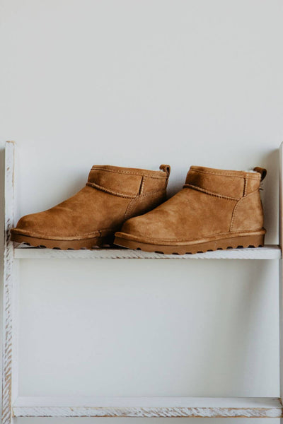 Bearpaw Super Shorty Ankle Booties for Women in Hickory Brown