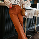 Mica High Rise Wide Leg Jeans for Women in Rustic Orange