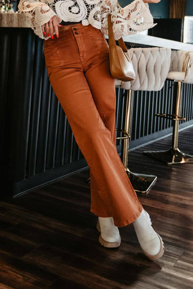 Mica High Rise Wide Leg Jeans for Women in Rustic Orange