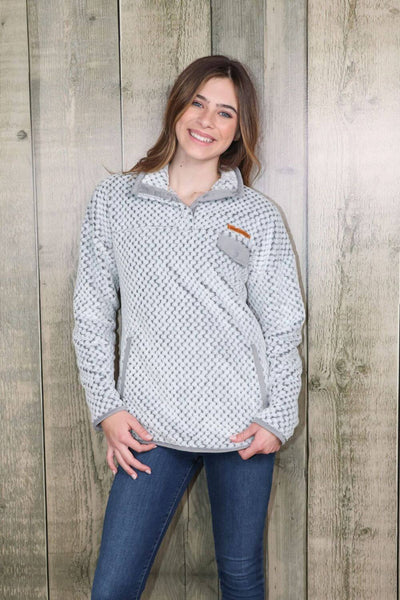 Sherpa Simply Southern Simply Soft Pullover for Women in Frost White