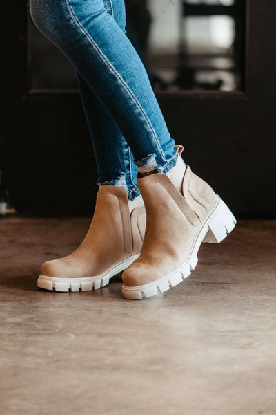 Soda Shoes Rita Lug Booties for Women in Brown
