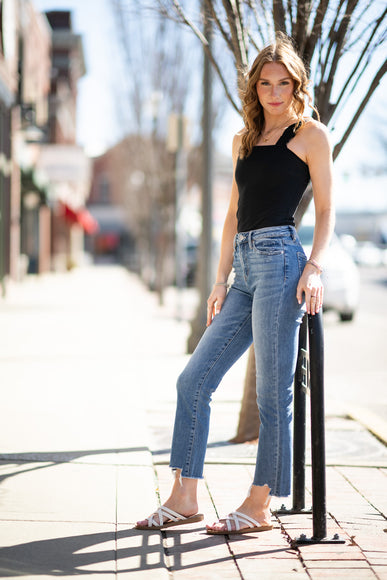 Mica High Rise Straight Crop Jeans for Women