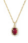 Kendra Scott Daphne Gold Crystal Frame Short Pendant Necklace in Dark Burgundy Illusion