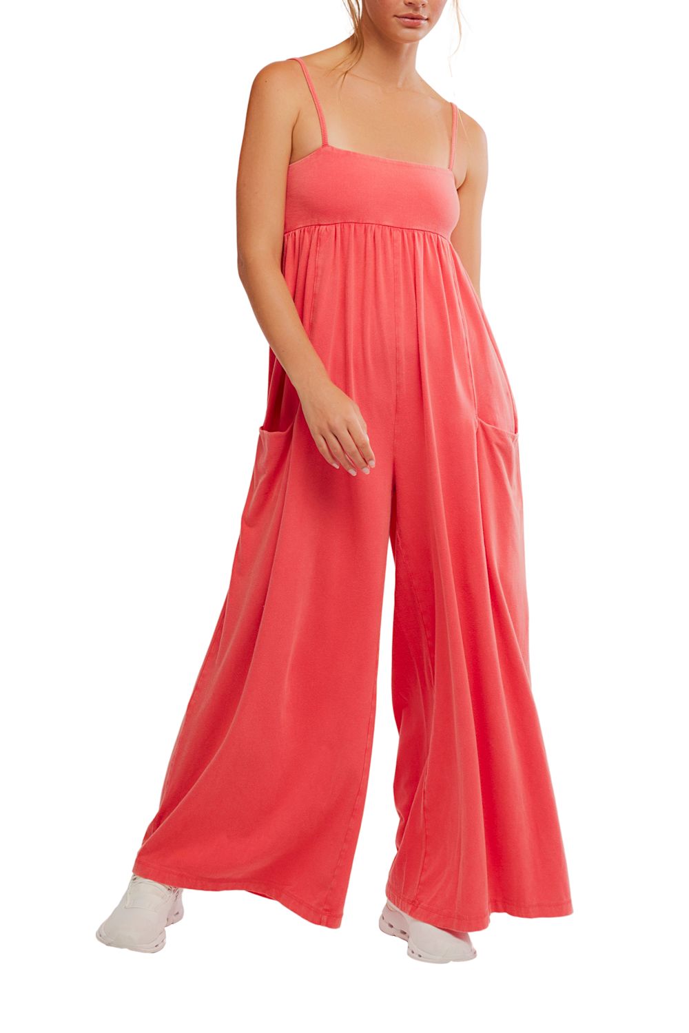 FP Movement Hot Shot Strappy Onesie for Women in Grapefruit