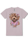 Simply Southern Plus Size Dog Camo Bow T-Shirt for Women in Gray