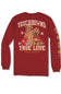 Simply Southern Plus Size Touchdowns and Love Long Sleeve T-Shirt for Women in Red
