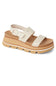 White sandal with brown sole on a white background. The sandal is the Reef Vista Luxe Liah in White/Tan.
