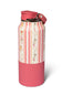 Pink and white BruMate floral waterbottle, with a half silicone base