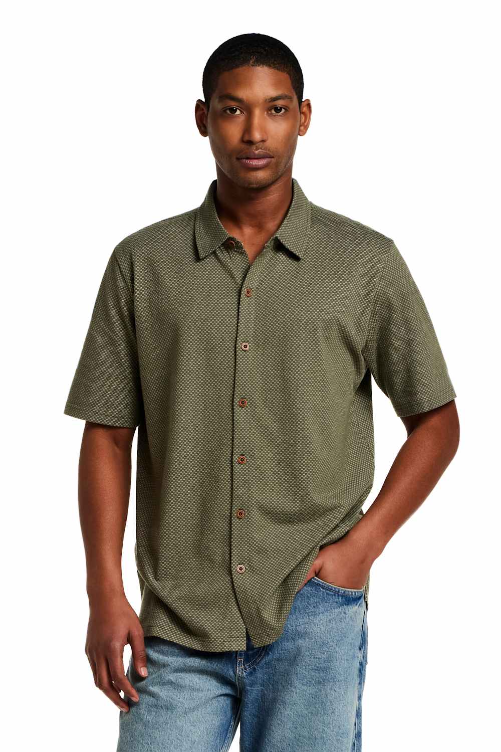 mens knit dress shirt Weatherproof Vintage Neat Coat Knit Button Up Shirt for Men in Grapeleaf at Glik's , M