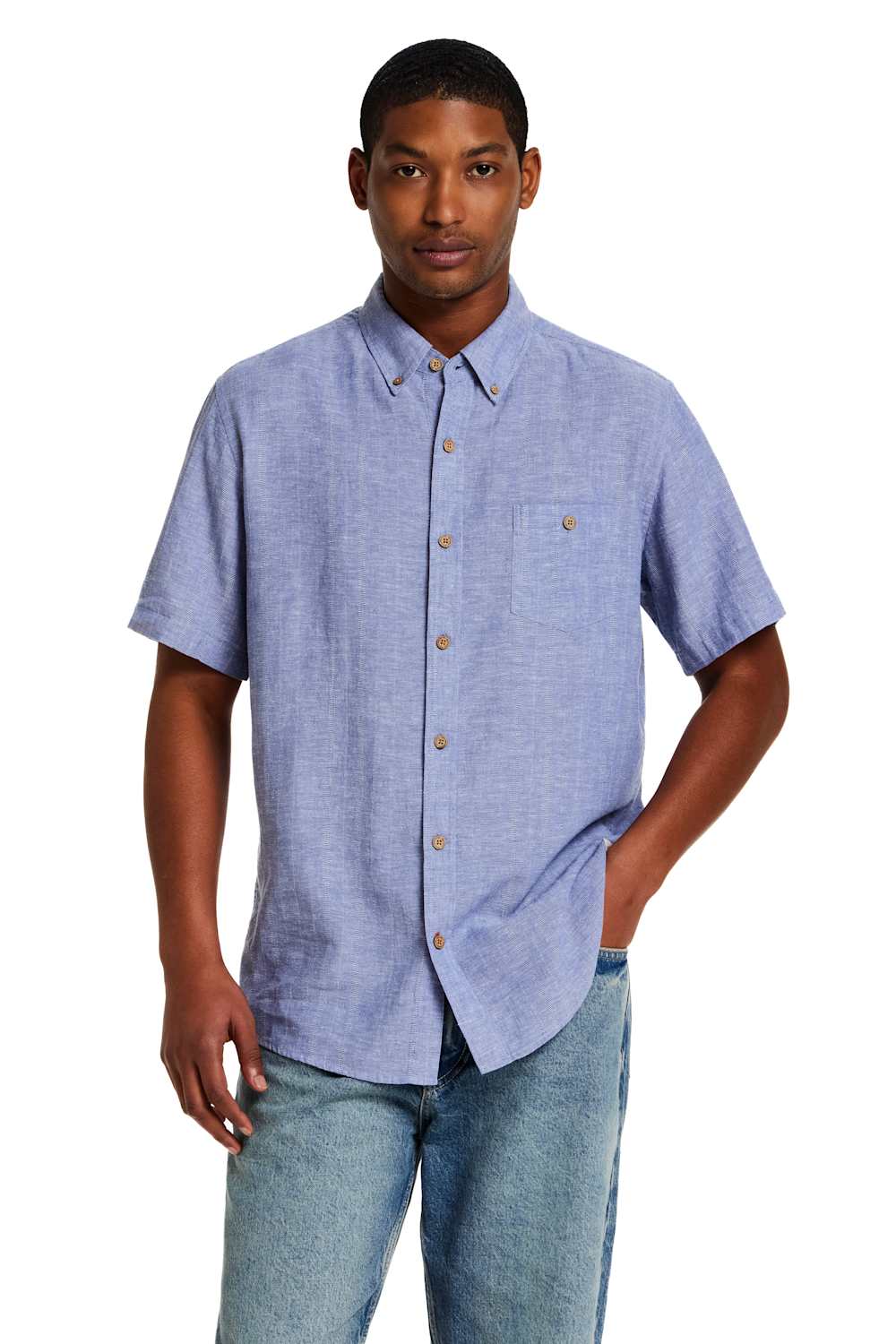 Weatherproof Vintage Cotton Linen Striped Button Down Shirt for Men  Glik's