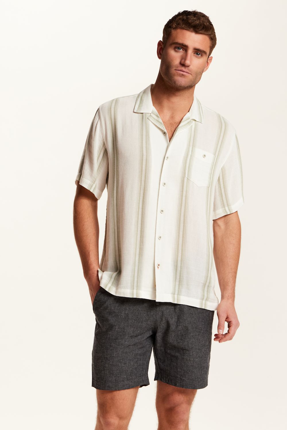 Weatherproof Vintage Striped Cotton Airtex Shirt for Men in