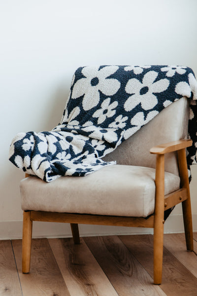 Simply Southern Soft and Cozy Blanket in Black Flower Print