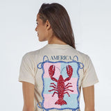 Womens Simply Southern American Lobster T-Shirt for Women in Wisp