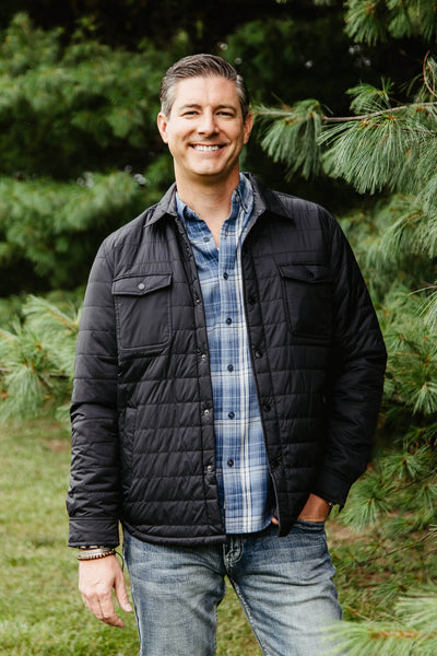 Weatherproof Vintage Quilted Barn Jacket for Men in Black