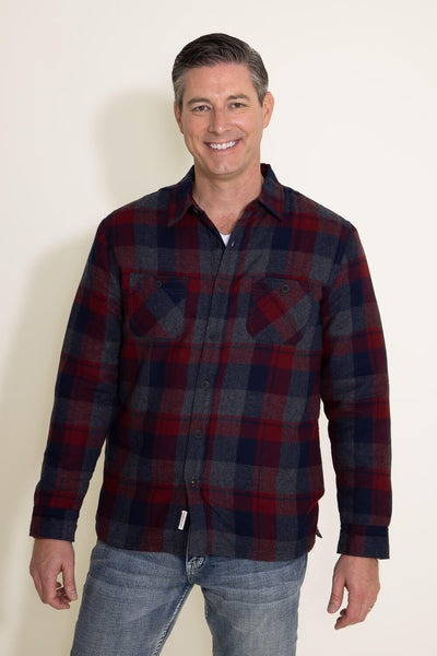 Weatherproof Vintage Sherpa Lined Shirt Jacket for Men in Red