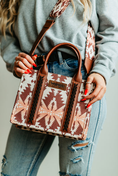Wrangler Crossbody Tote Bag for Women in Brown