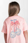 Simply Southern Youth Show Time Mineral Wash T-Shirt for Girls in Light Peach