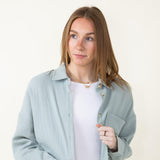 ACOA Clothing Oversized Gauze Boyfriend Shirt for Women in Blue