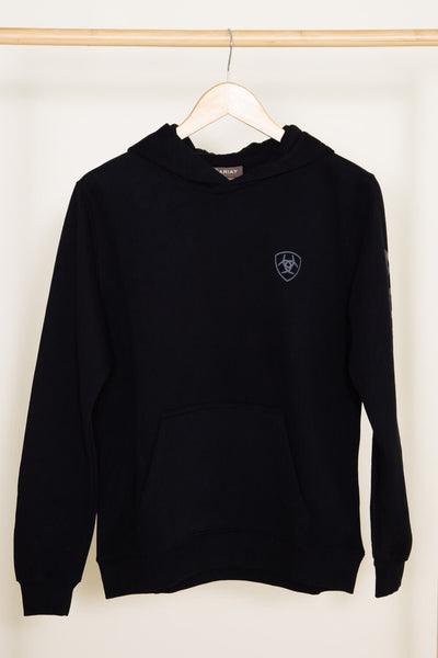 Ariat Youth Logo Hoodie for Boys in Black