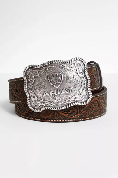 Ariat Embossed Leather Belt for Men in Brown