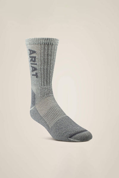 Ariat Lightweight Merino Wool Blend Steel Toe Socks in Grey