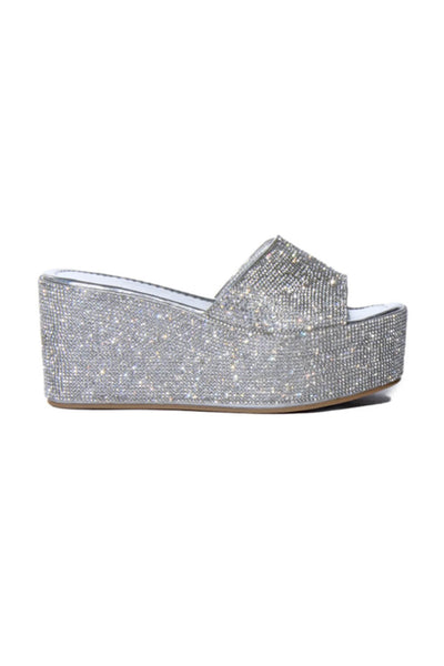 silver rhinestone wedges