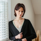 Shaker Stitch Cardigan for Women in Black