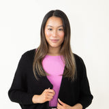 Shaker Stitch Cardigan for Women in Black