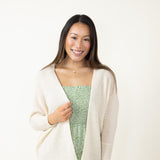 Shaker Stitch Cardigan for Women in Ivory