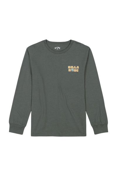 Billabong Youth Relax Graphic Long Sleeve T Shirt for Boys in Slate Gr Glik s