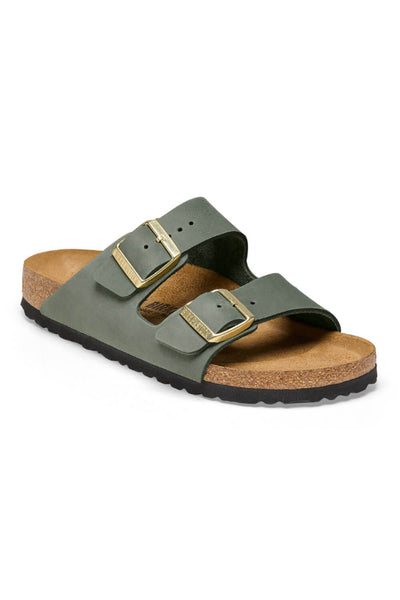 Birkenstock Arizona Nubuck Leather Sandals for Women in Thyme