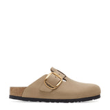Birkenstock Boston Big Buckle Oiled Leather Clogs for Women in Tobacco Brown