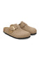 Birkenstock Boston Big Buckle Oiled Leather Clogs for Women in Tobacco Brown
