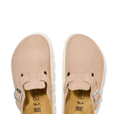 Papillo by Birkenstock Boston Chunky Suede Leather Clogs for Women in Warm Sand