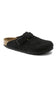 Birkenstock Boston Suede Soft Footbed Clogs for Women in Black