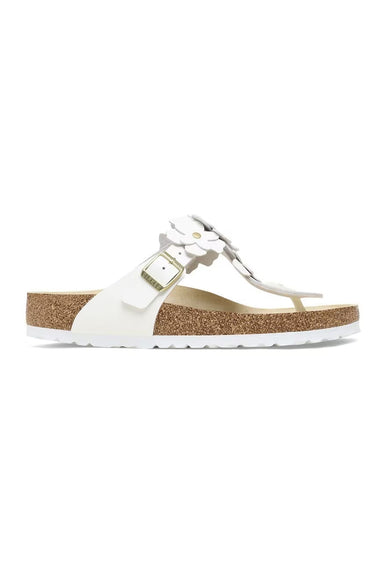 Birkenstock Gizeh Flower Leather Sandals for Women in White