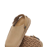 Birkenstock Lutry Premium Suede Leather Clogs for Men in Grey Taupe