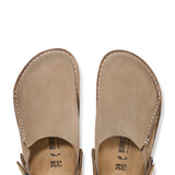 Birkenstock Lutry Premium Suede Leather Clogs for Men in Grey Taupe