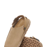 Birkenstock Lutry Premium Suede Leather Clogs for Women in Grey Taupe