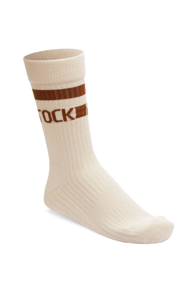 Birkenstock Cotton Crew Stripe Socks for Women in Eggshell