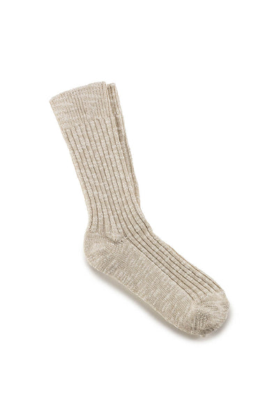 Birkenstock Cotton Slub Crew Socks for Women in Beige