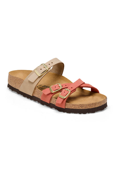 Birkenstock Franca Nubuck Leather Sandals for Women in Mars Red/Sandcastle