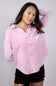 Blu Pepper Johnny Collar Mineral Wash Shirt for Women in Pink