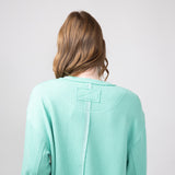 Blu Pepper Crewneck Ribbed Knit Shirt for Women in Mint