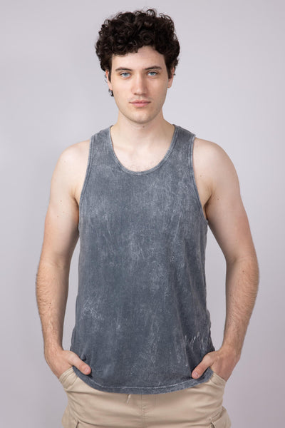 Bondi Beach Mineral Wash Tank Top for Men in Charcoal 625TMW