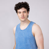 Bondi Beach Mineral Wash Tank Top for Men in Light Blue