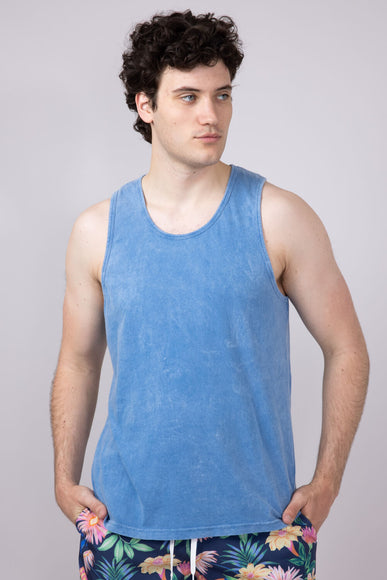 Bondi Beach Mineral Wash Tank Top for Men in Light Blue