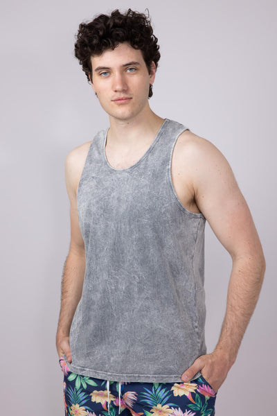 Bondi Beach Mineral Wash Tank Top for Men in Light Grey