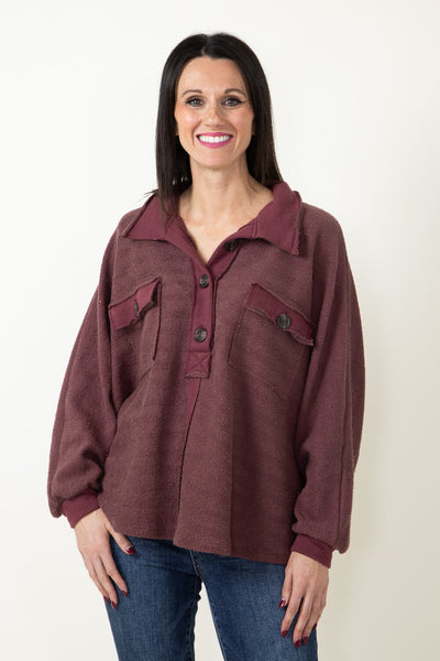 bucketlist-french-terry-button-up-sweater-women-burgundy-red-T1578-BURGUNDY-1