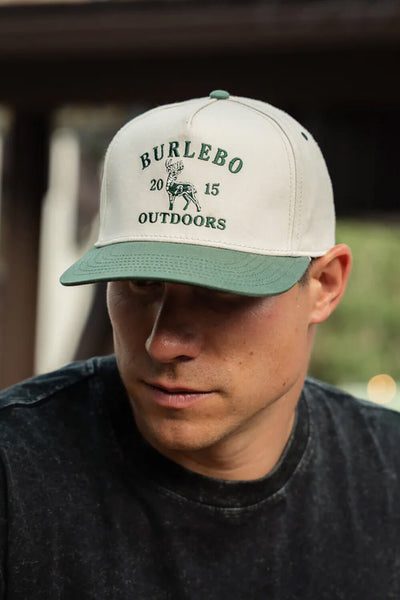 Burlebo Vintage Whitetail Deer Hat for Men in Cream